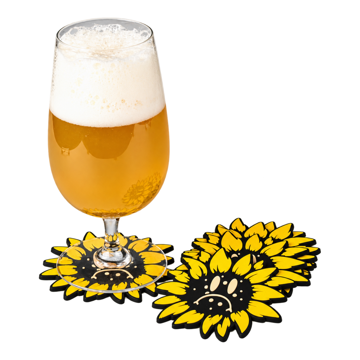 Coasters 'Lonely Flower' (6-Pack) – with beer
